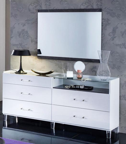 Product photograph of Cristal Grey Italian Marble 6 Drawer Dresser from Choice Furniture Superstore.